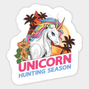 Unicorn Hunting Season Sticker