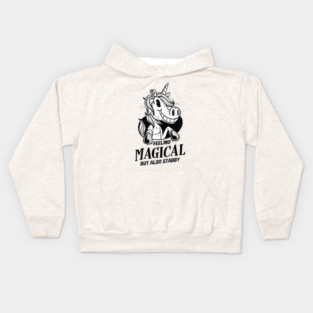 Feeling Magical But Also Stabby Unicorn Kids Hoodie