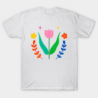 Tulips Flower Bold Colors T-Shirt
