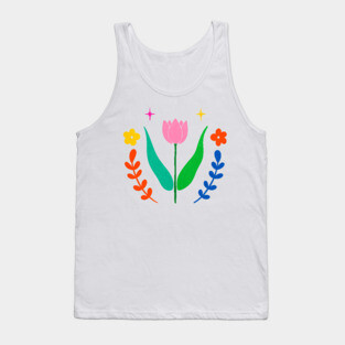 Tulips Flower Bold Colors Tank Top