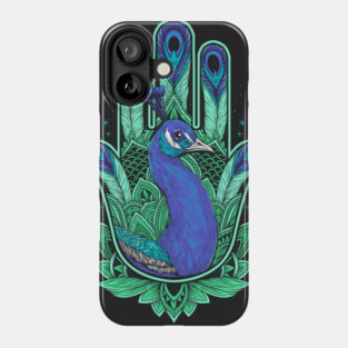 Peacock Hamsa Phone Case