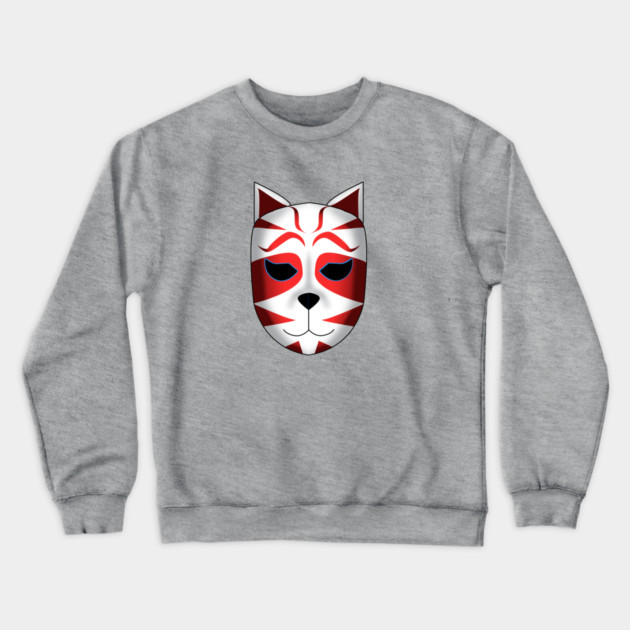 CAT MASK Crewneck Sweatshirt by droidmonkey