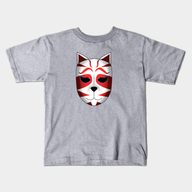CAT MASK Kids T-Shirt by droidmonkey