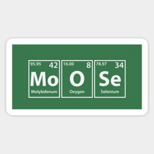 Moose (Mo-O-Se) Periodic Elements Spelling Sticker