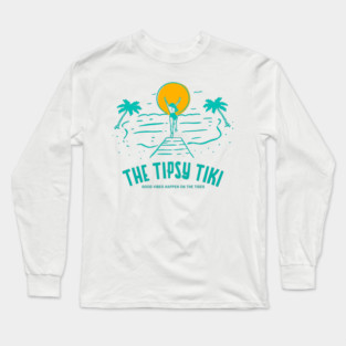 The Tipsy Tiki - Good Vibes Happen on the Tides Long Sleeve T-Shirt