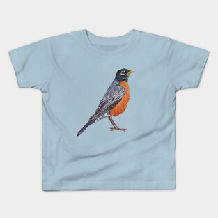 American Robin - bird painting (no background) Kids T-Shirt