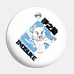 DEMON SLAYER: INOSUKE BLUE (GRUNGE STYLE) Pin