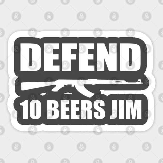 10 Beers Jim Sticker by Jim and Them