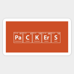 Packers (Pa-C-K-Er-S) Periodic Elements Spelling Sticker