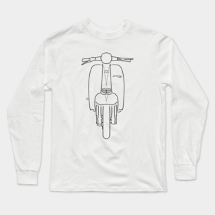Classic 1960s Lambretta TV175 scooter black outline graphic Long Sleeve T-Shirt