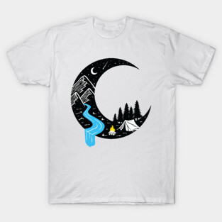 Crescent Moon and Camping T-Shirt