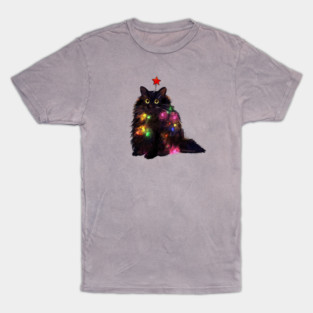 Christmas Lights Cat T-Shirt