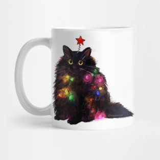 Christmas Lights Cat Mug