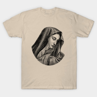 Vintage Virgin Mary Illustration T-Shirt