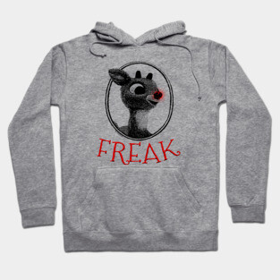 FREAK Rudolph the Red Nosed Reindeer Christmas Parody Hoodie