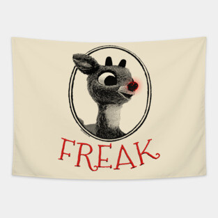FREAK Rudolph the Red Nosed Reindeer Christmas Parody Tapestry