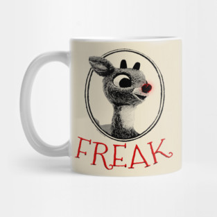 FREAK Rudolph the Red Nosed Reindeer Christmas Parody Mug