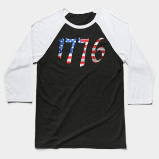 1776 Patriotic USA Colors Design Baseball T-Shirt