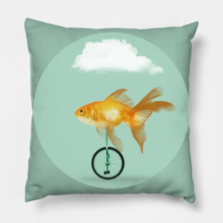 Unicycle Goldfish Pillow