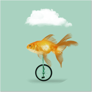 Unicycle Goldfish Posters and Art