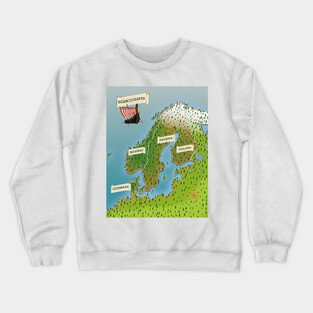 Map Of Scandinavia Crewneck Sweatshirt