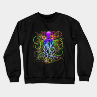 Octopus Psychedelic Luminescence Crewneck Sweatshirt