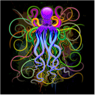 Octopus Psychedelic Luminescence Posters and Art