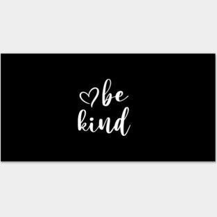 Be Kind Script A Positive Text Of Kindness - Cute Heart Art Posters and Art