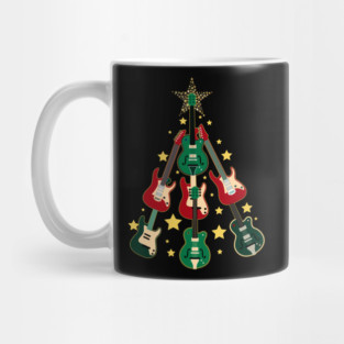 Cool Guitar Christmas Tree Guitar Lovers Christmas Tree Mug