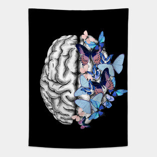 Brain blue butterflies, Mental Health Tapestry