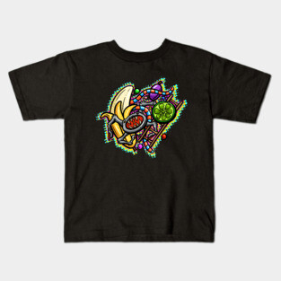 Lowbrow Lofi Art Cartoon Spider Lime Kids T-Shirt