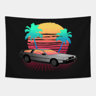 Neon Sunset Logo Tapestry
