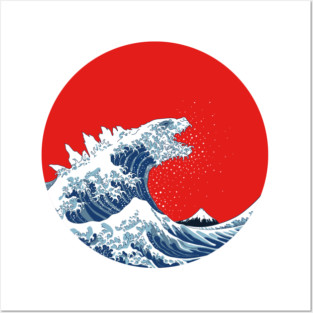 Hokusai Kaiju Posters and Art