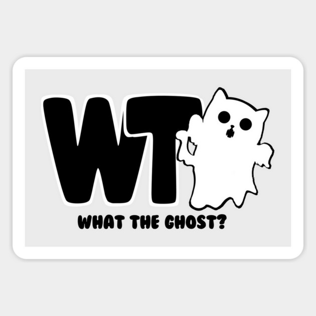 What The Ghost? Logo - Dark Sticker by Rusty Quill