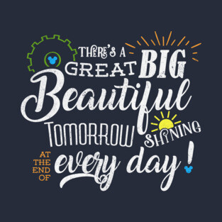 Great Big Beautiful Tomorrow distressed style Carousel of Progress by Kelly Design Company T-Shirt