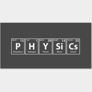Physics (P-H-Y-Si-Cs) Periodic Elements Spelling Posters and Art