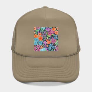 Floral watercolor pattern Hat