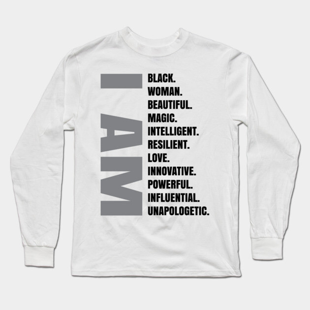 I AM | Black Woman Long Sleeve T-Shirt by UrbanLifeApparel