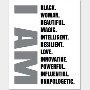 I AM | Black Woman Posters and Art