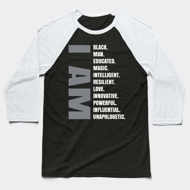 I Am | Black Man Baseball T-Shirt by UrbanLifeApparel