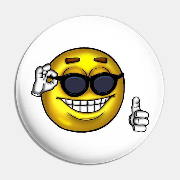 Sunglasses Thumbs Up Meme Pin by dumbshirts