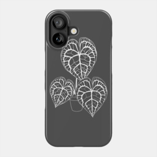 Anthurium clarinervium (white) Phone Case