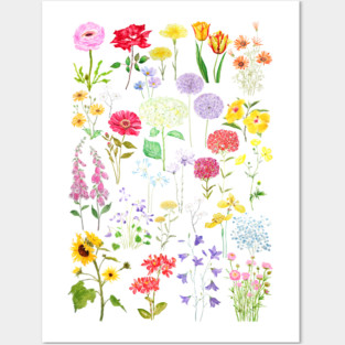 colorful botanical flowers collection 2020 Posters and Art