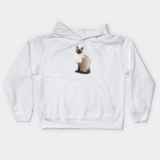 Graceful Siamese Cat Kids Hoodie