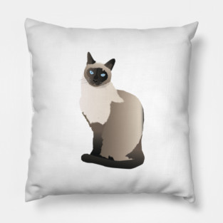 Graceful Siamese Cat Pillow