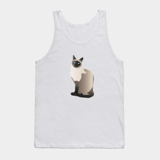 Graceful Siamese Cat Tank Top