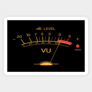 Volume VU Meter Vintage Audio Engineer Recording Studio Gear Head Musician Guitar Shirt Sticker