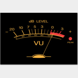Volume VU Meter Vintage Audio Engineer Recording Studio Gear Head Musician Guitar Shirt Posters and Art