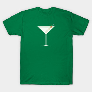 Vintage Mint Green Martini with Olives T-Shirt