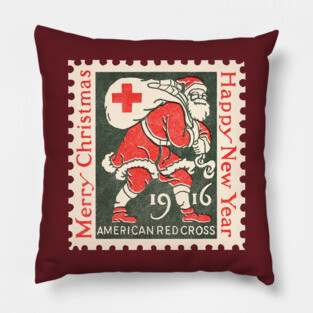 Classic Christmas Stamp 1916 Pillow